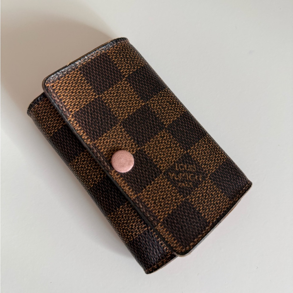 Louis Vuitton 6 Ring Key Holder Damier Ebene and Rose Ballerine